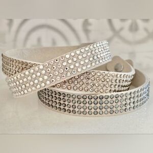 Touchstone Crystal by Swarovski Tri-wrap Bracelet, Grey NIB Retired